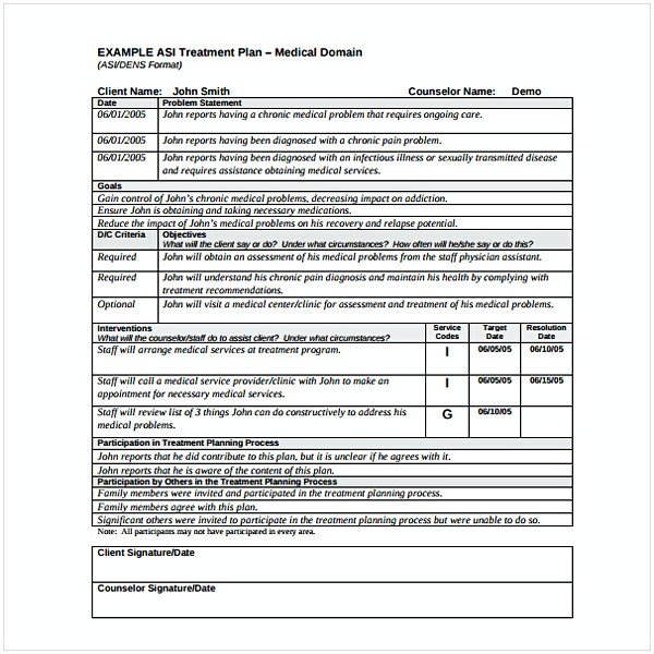 Counseling Treatment Plan Template Counseling Treatment Plan Template Pdf