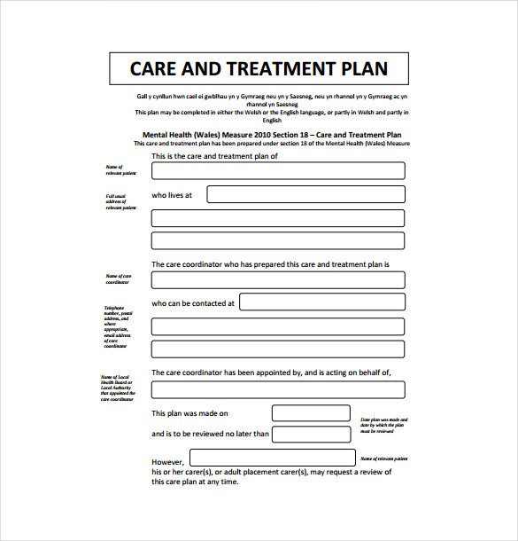 Counseling Treatment Plan Template Treatment Plan Template
