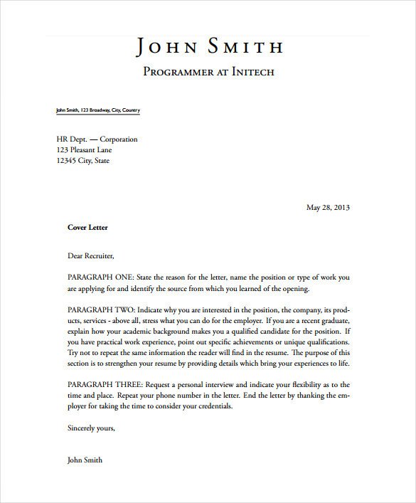 Cover Letter Latex Template 5 Latex Cover Letter Templates Free Sample Example