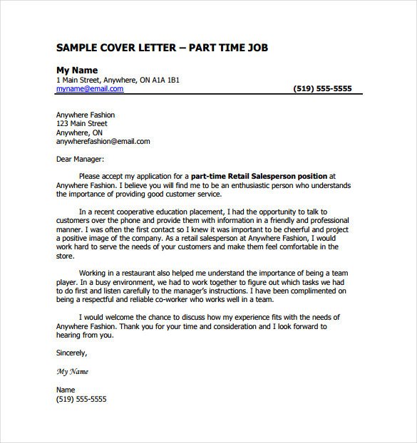 Cover Letter Template Pdf 8 Job Cover Letter Templates Free Sample Example