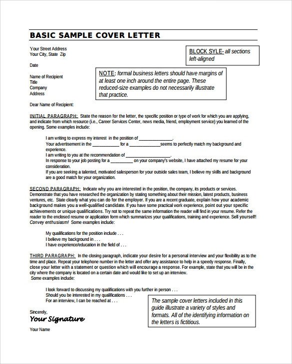 Cover Letter Template Pdf Sample Cover Letter Example 24 Download Free Documents