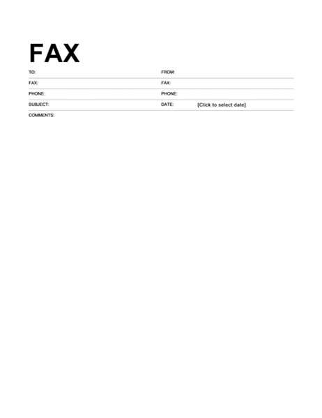 Cover Sheet Template Word Fax Cover Sheet Standard format