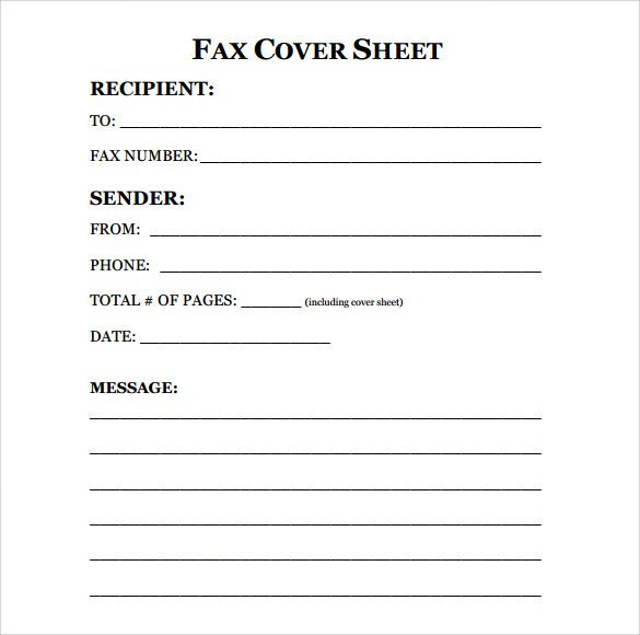 Cover Sheet Template Word Sample Fax Cover Sheet 10 Examples &amp; format