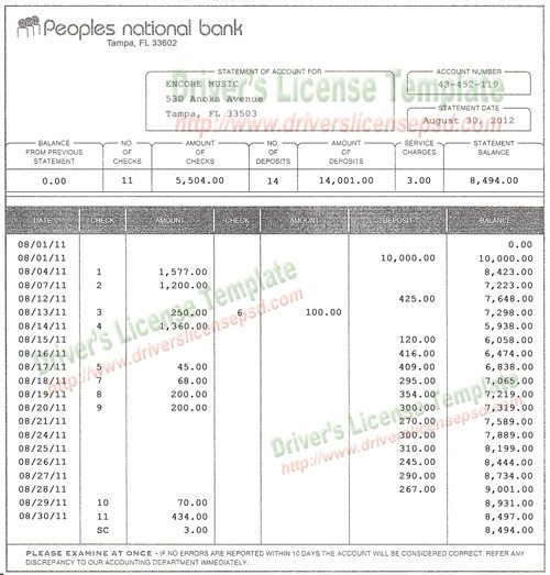 Create Fake Bank Statement Template Download Create Fake Bank Account Statement Template