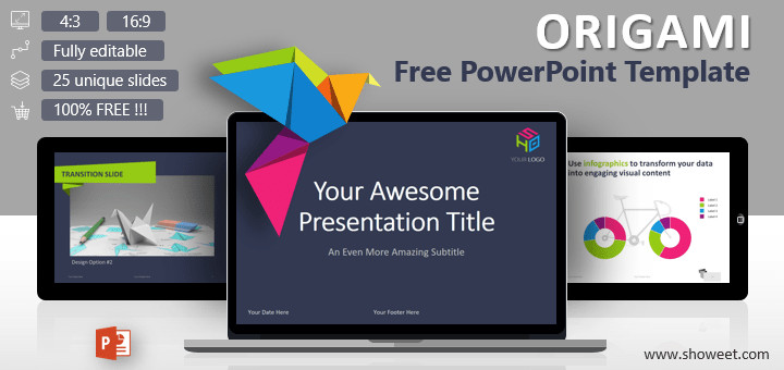 Creative Powerpoint Templates Free origami Creative Powerpoint Template