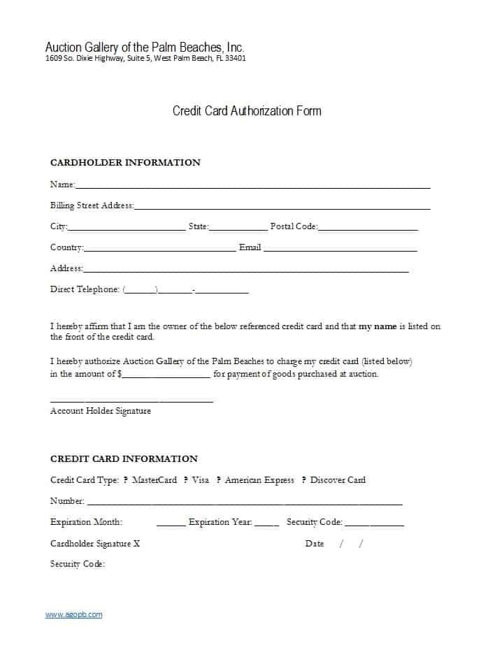 Credit Card Authorization Template 41 Credit Card Authorization forms Templates Ready to Use
