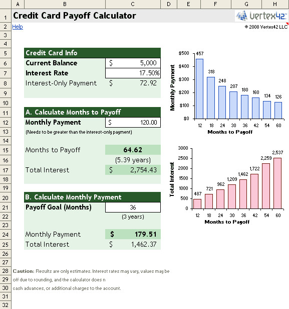 Credit Card Payoff Template Free Credit Card Payoff Calculator for Excel