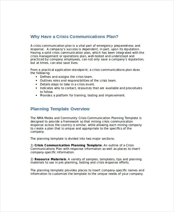 Crisis Communication Plan Templates Crisis Plan Template 10 Word Pdf Google Docs Apple
