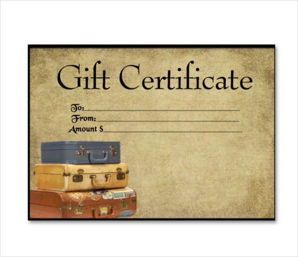 Cruise Gift Certificate Template 11 Travel Gift Certificate Templates Free Sample