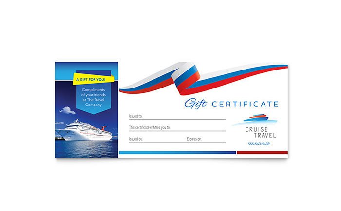 Cruise Gift Certificate Template Cruise Travel Gift Certificate Template Design