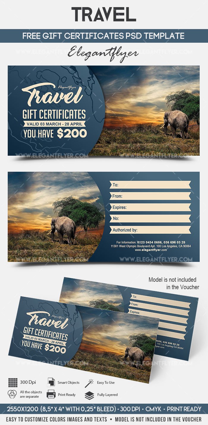 Cruise Gift Certificate Template Travel – Free Gift Certificate Psd Template – by Elegantflyer