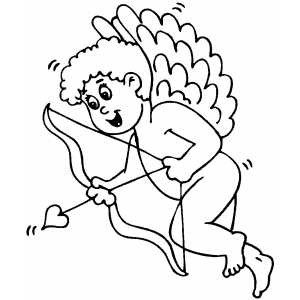 Cupid Template Printable Cupid with Heart Arrow Coloring Page