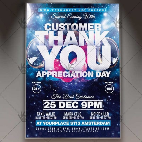Customer Appreciation Flyer Template Appreciation Day Business Flyer Psd Template