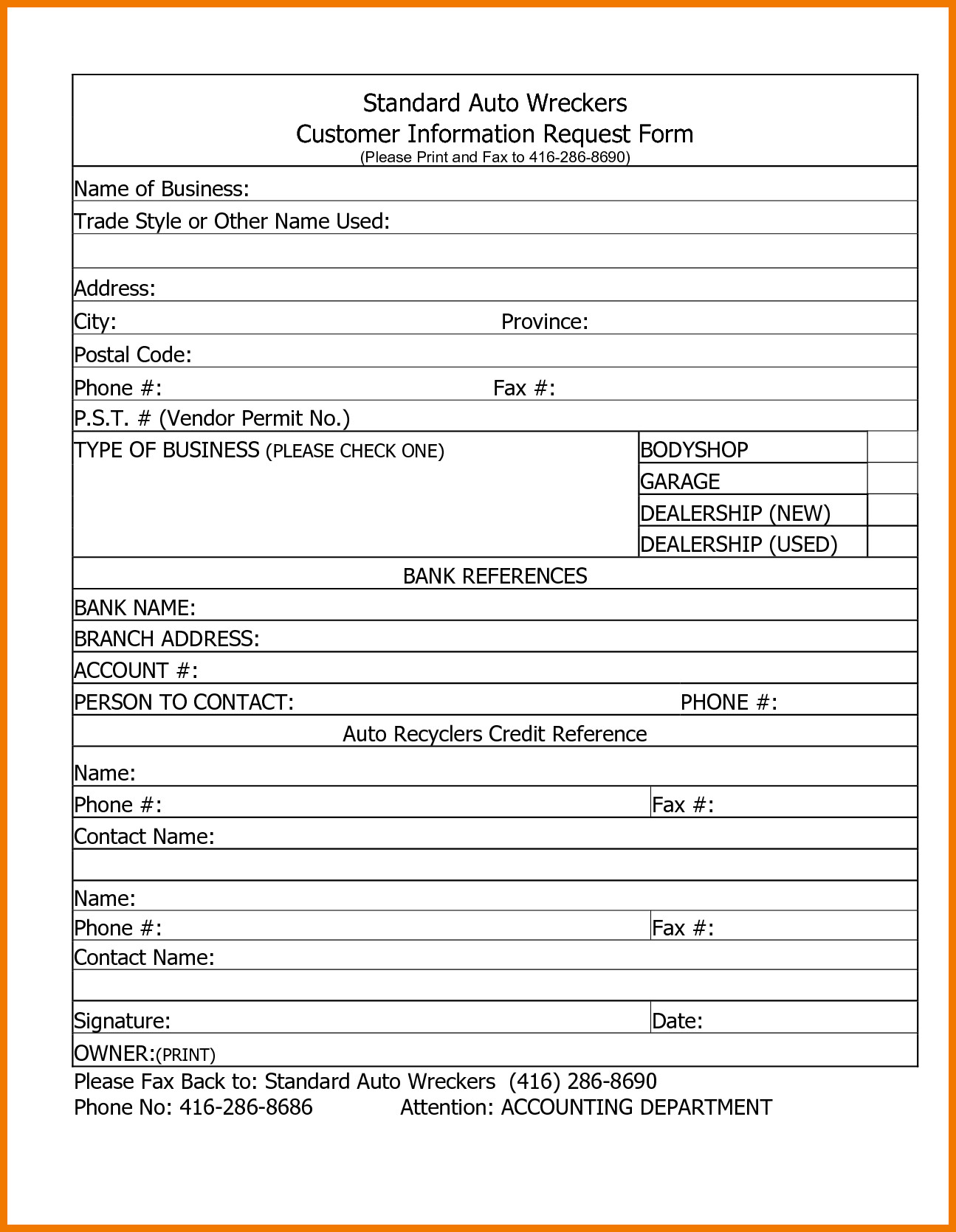 Customer Information form Template 020 New Customer Information form Template