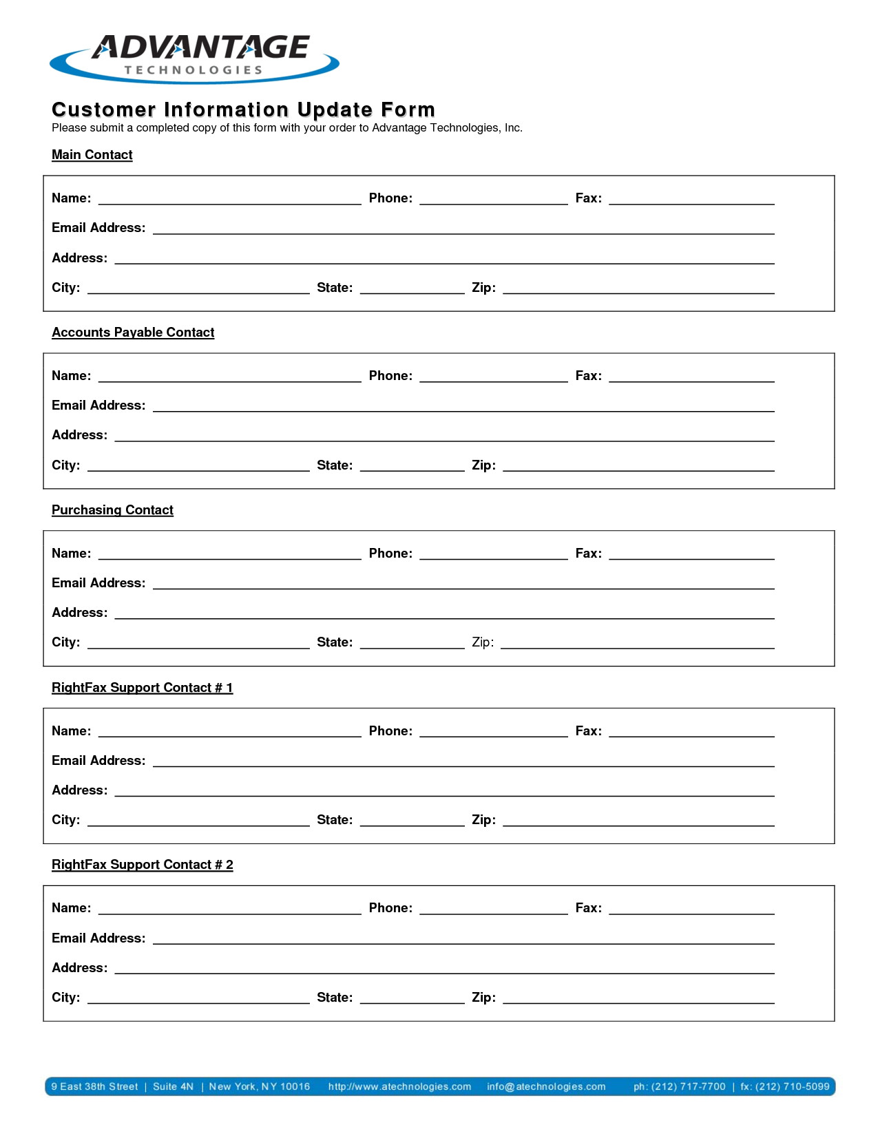 Customer Information form Template Customer Information Sheet Template