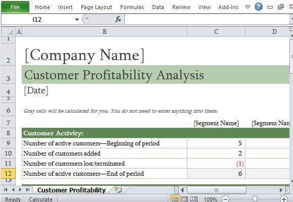 Customer Profile Template Excel How to Easily Perform A Customer Profitability Analysis In