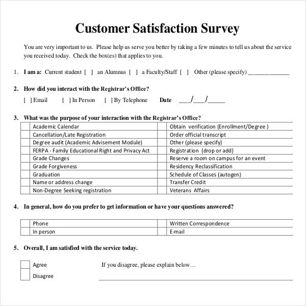 Customer Satisfaction Survey Template Word 16 Customer Satisfaction Survey Templates – Free Word