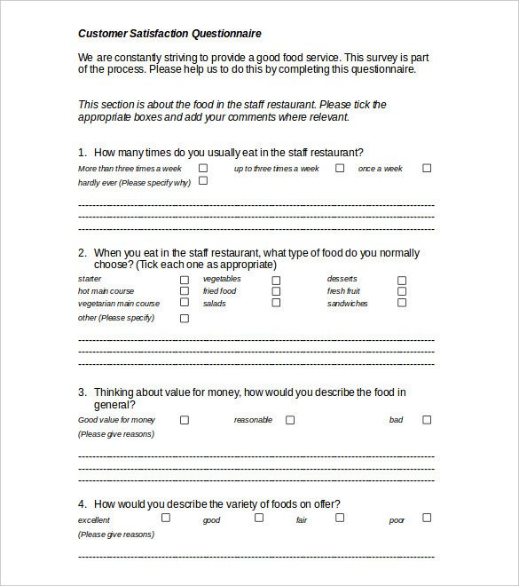 Customer Satisfaction Survey Template Word 26 Survey Templates Word Pdf