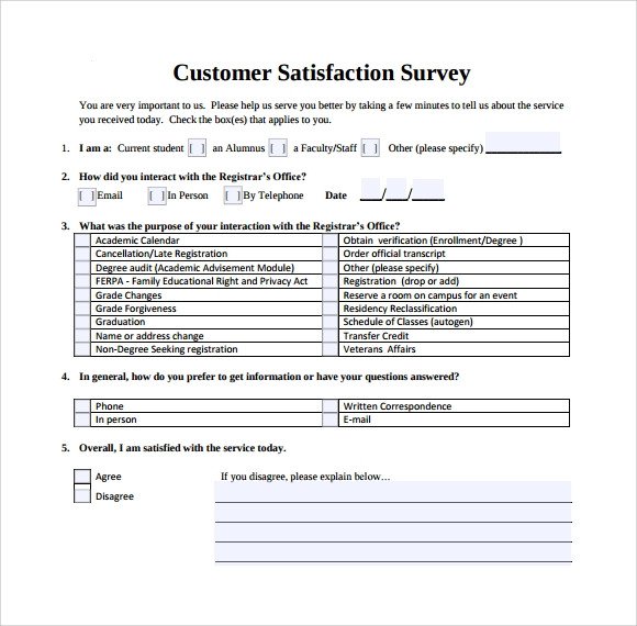 Customer Satisfaction Survey Template Word Customer Satisfaction Survey 14 Download Free Documents