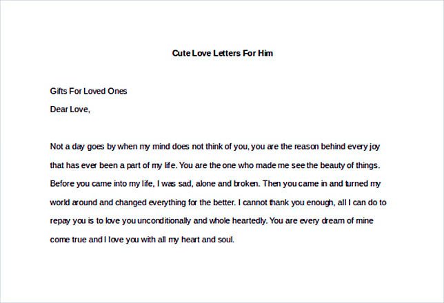 Cute Letters for Him Love Letters for Him In Any Kind Of Occasions