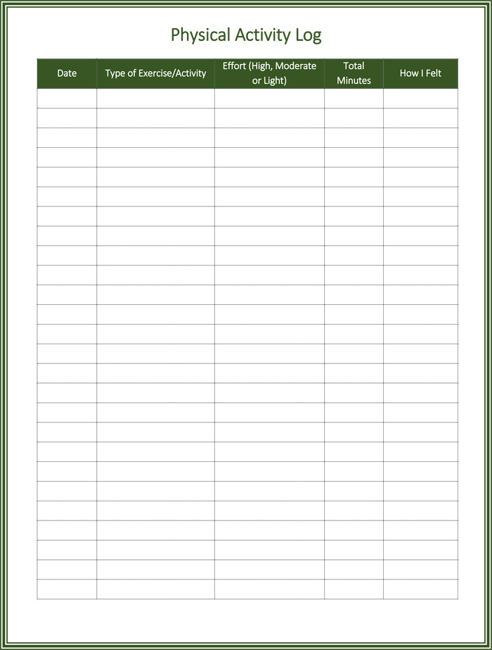 Daily Activity Log Template 5 Activity Log Templates to Keep Track Your Activity Logs
