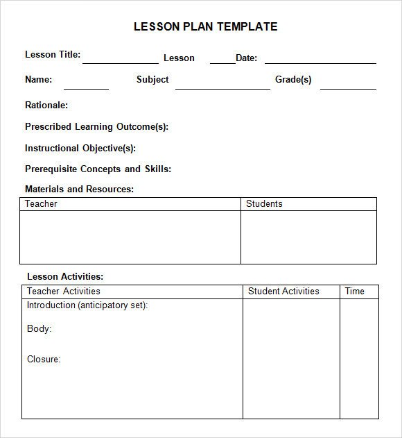 Daily Lesson Plan Template Pdf Sample Weekly Lesson Plan 8 Documents In Pdf Word