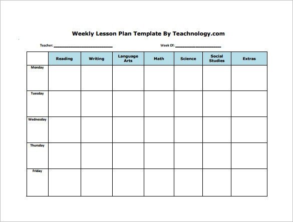 Daily Lesson Plan Template Pdf Weekly Lesson Plan Template