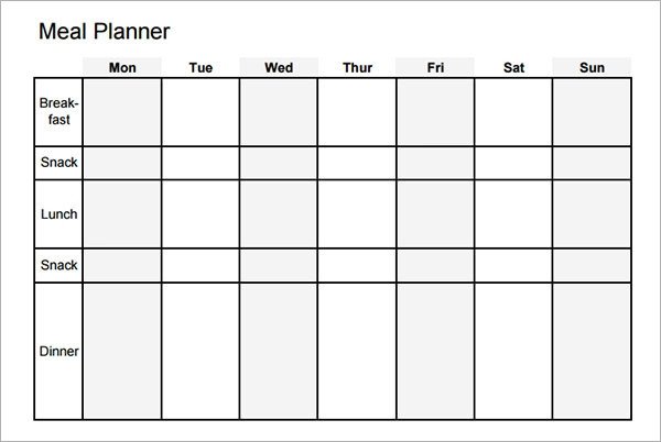 Daily Meal Plan Template Meal Planning Template 17 Download Free Documents In Pdf