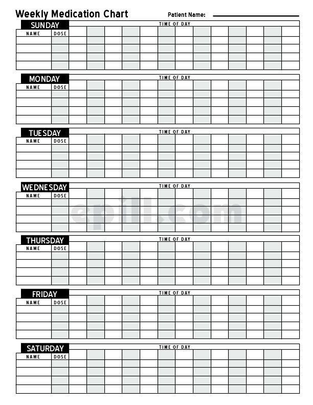 Daily Medication Chart Template Free Medication Schedule E Pill Medication Chart