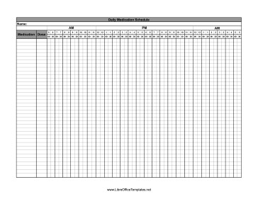 Daily Medication Schedule Template Daily Medication Schedule