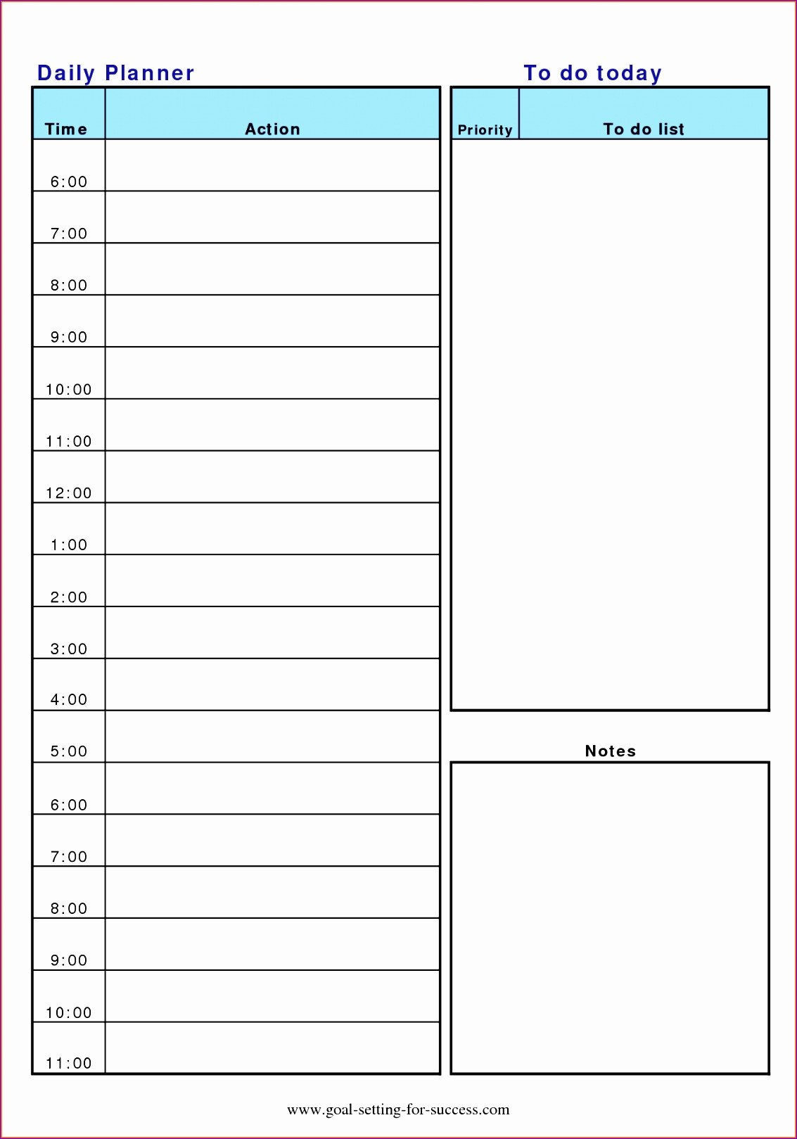 Daily Planner Template Excel 8 Daily Planner Excel Template Exceltemplates