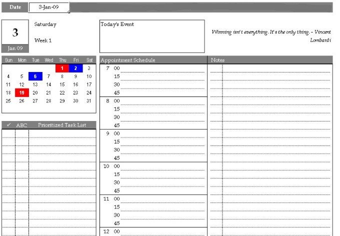 Daily Planner Template Excel Personal Daily Planner Template Excel Templates