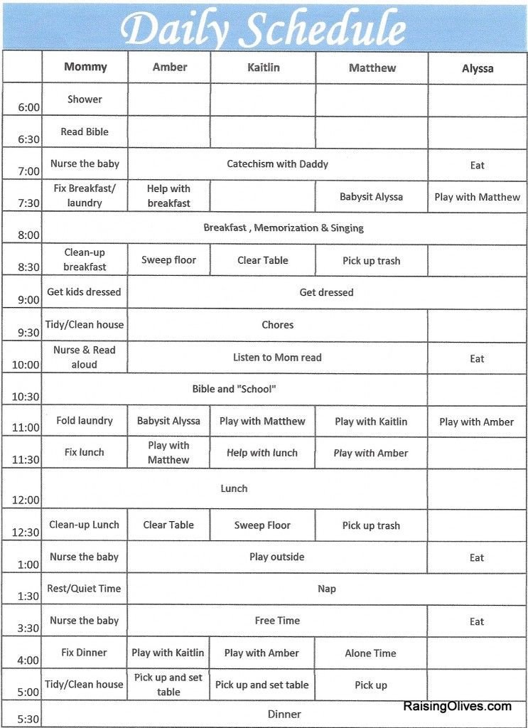 Daily Routine Schedule Template Good Example Of A Daily Schedule Of A Mom Of More Than One