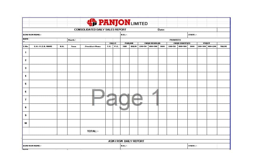Daily Sales Report Template 45 Sales Report Templates [daily Weekly Monthly Salesman
