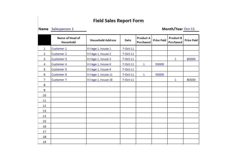 Daily Sales Report Template 45 Sales Report Templates [daily Weekly Monthly Salesman