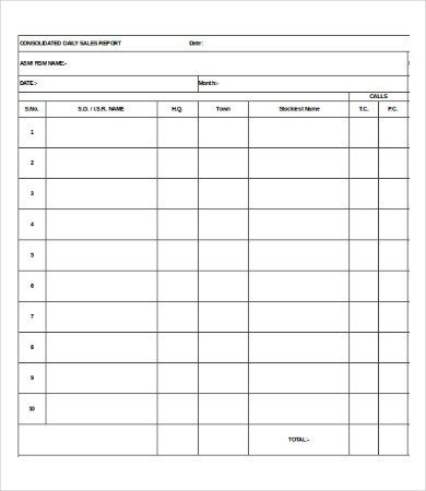 Daily Sales Report Template Excel Sales Template 8 Free Excel Documents Download