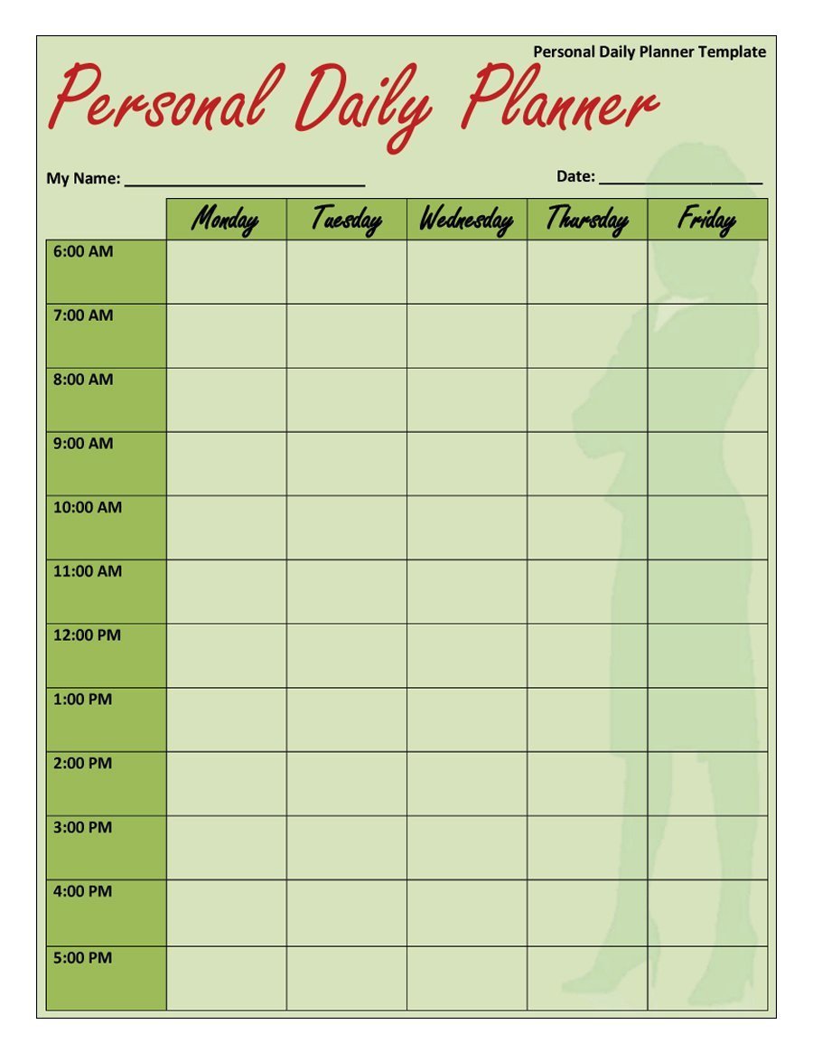 Daily Schedule Planner Template 40 Printable Daily Planner Templates Free Template Lab