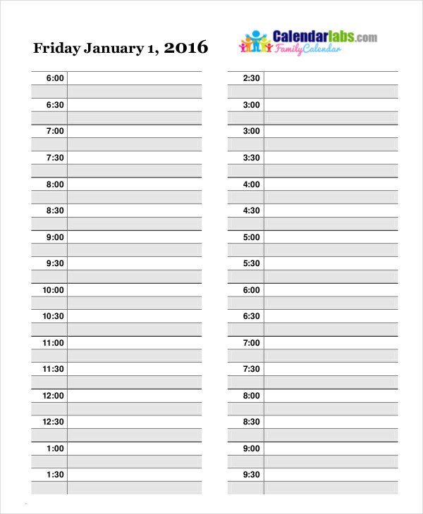 Daily Schedule Planner Template Daily Calendar Free Pdf Word Documents Download