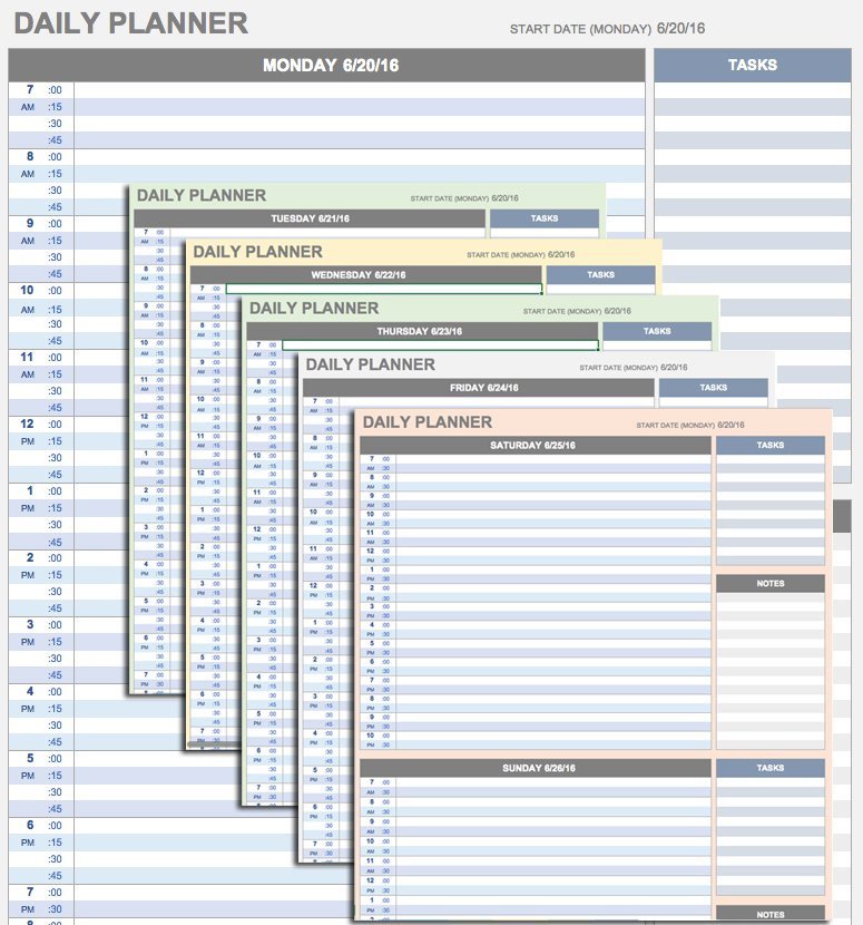 Daily Schedule Planner Template Free Daily Schedule Templates for Excel Smartsheet