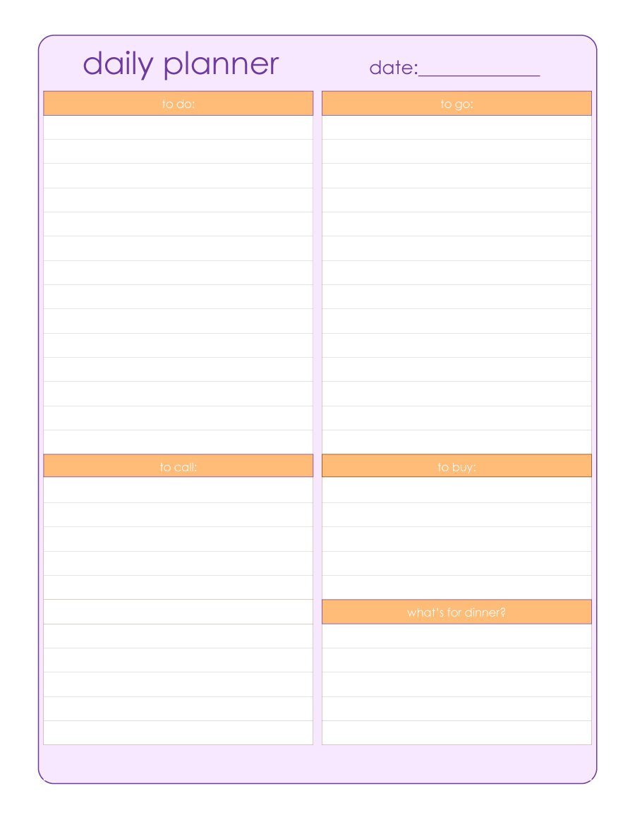 Daily Schedule Template Printable 40 Printable Daily Planner Templates Free Template Lab