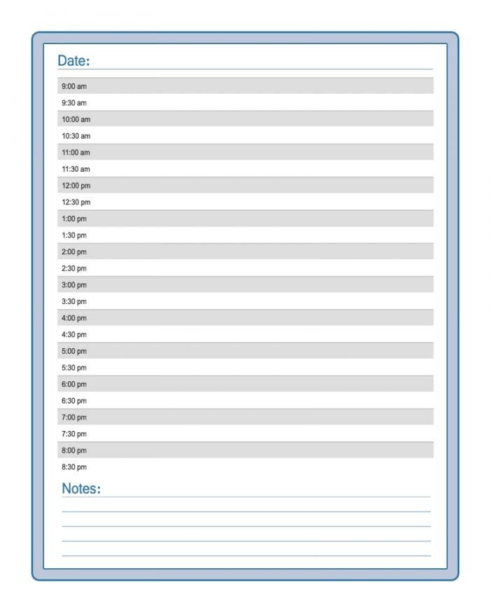 Daily Schedule Template Printable Free Daily Printable Schedule Template