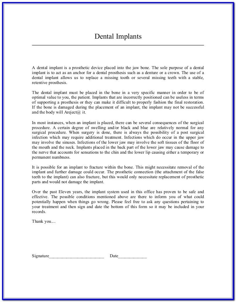Db450 form Part C Dental Implant Removal Consent form form Resume