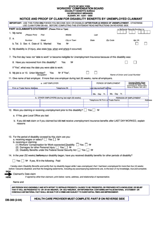 Db450 form Part C Fillable Db 300 form Notice and Proof Claim for