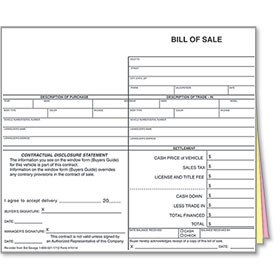Dealer Bill Of Sale Auto Dealer forms Vehicle Appraisal forms Car Bill Of