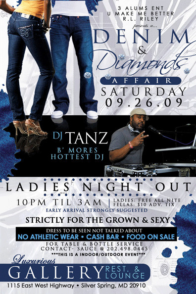 Denim and Diamonds Flyer Diamonds Affair