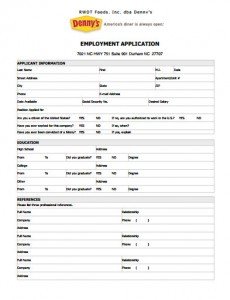 Dennys Job Application form Online Dennys Application Line Job Employment form
