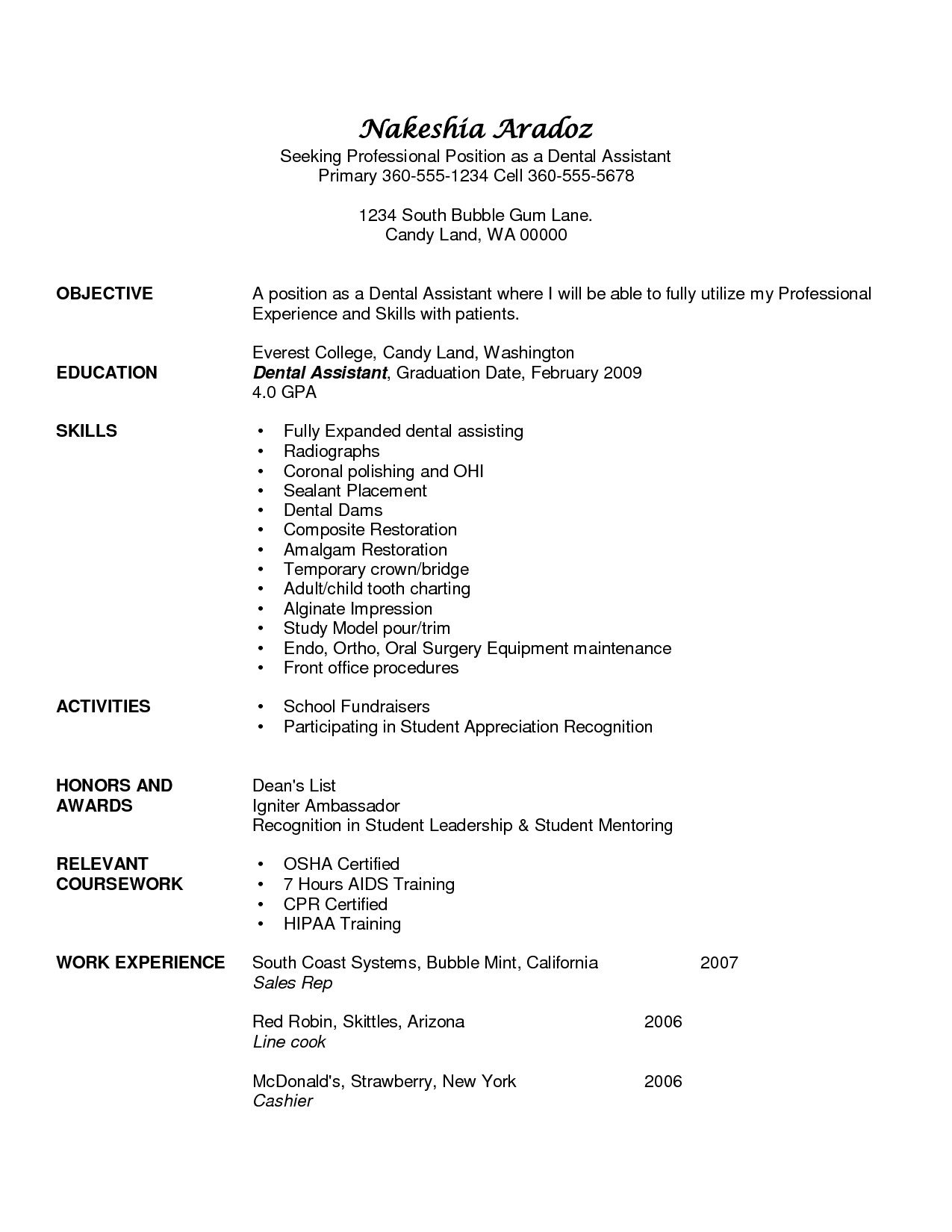 Dental assistant Resume Template Skills that You Should Not Include On Resume