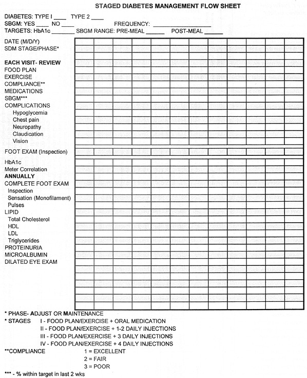 Diabetes Flow Sheet Template Improving Performance In A Primary Care Fice