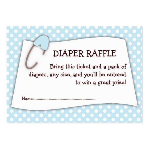 Diaper Raffle Ticket Template Blue Baby Shower Diaper Raffle Ticket Insert