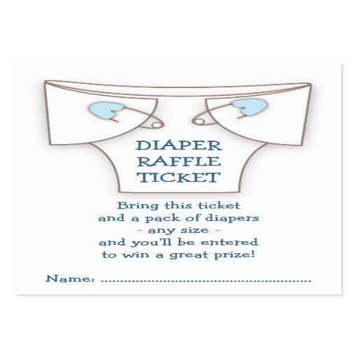Diaper Raffle Ticket Template Cute Diaper W Blue Pins Baby Shower Raffle Ticket